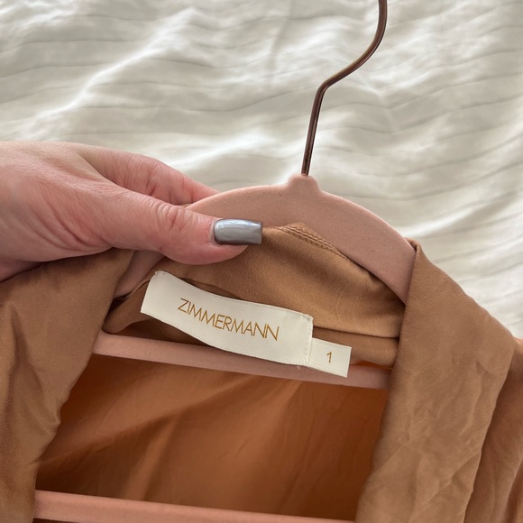 COPY - Zimmerman silk wrap mini dress in biscuit. - Picture 3 of 6